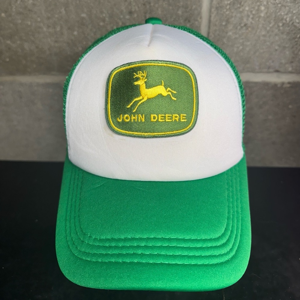John Deere Green and White Cap